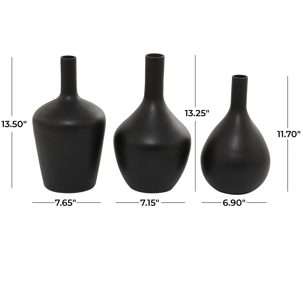 Corly Black Vase, Set of 3 - Thumbnail - Image 5