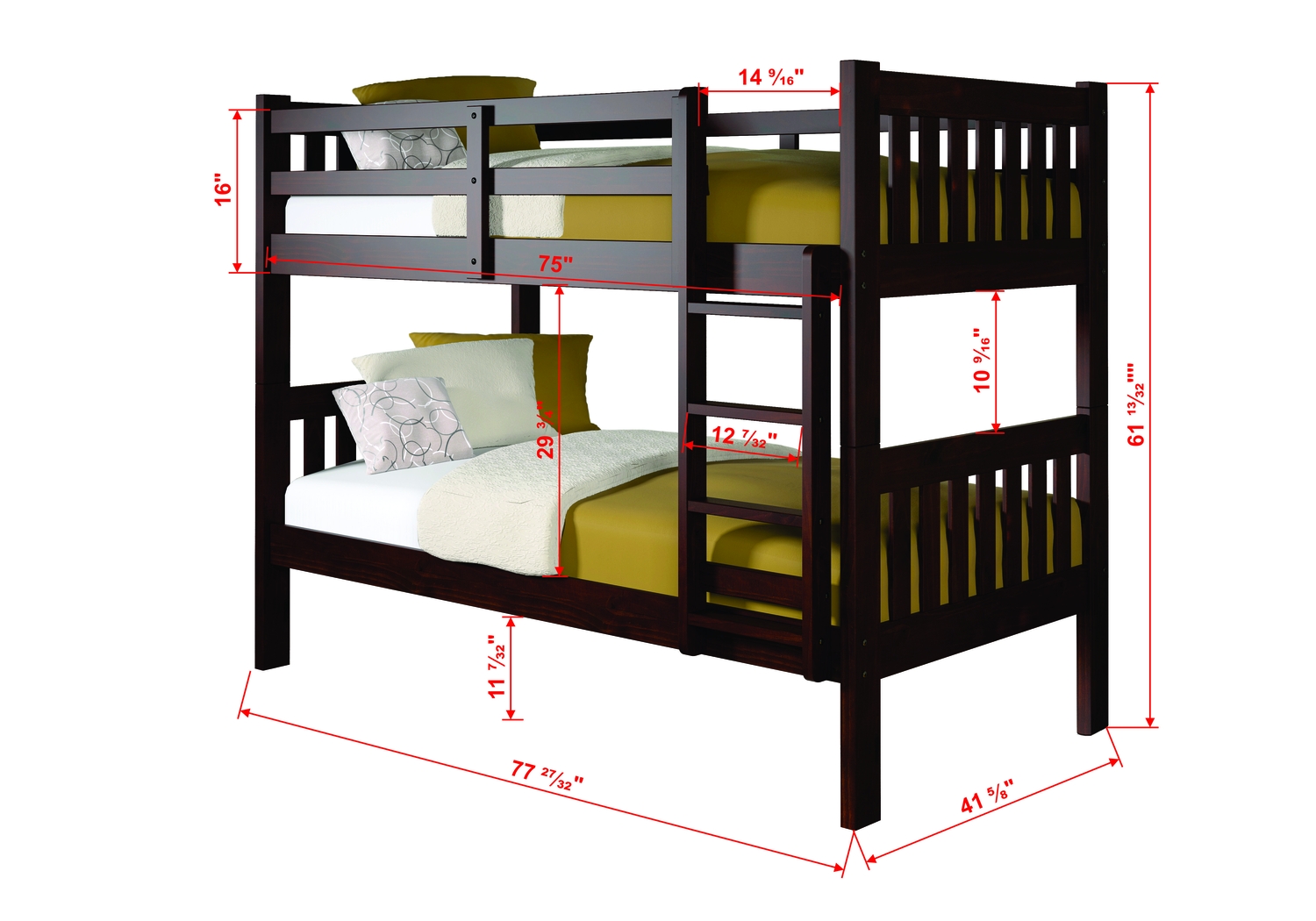 Cormac Brown Twin/Twin Bunk Bed - Thumbnail - Image 3