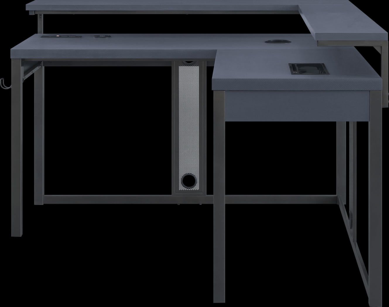 Cormack Gray L-Shaped Gaming Desk - Thumbnail - Image 2