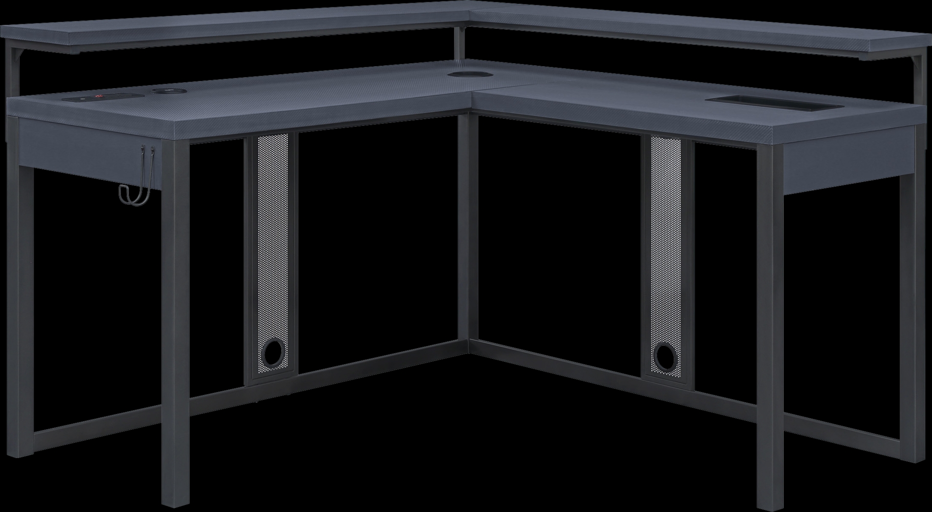 Cormack Gray L-Shaped Gaming Desk - Thumbnail - Image 3