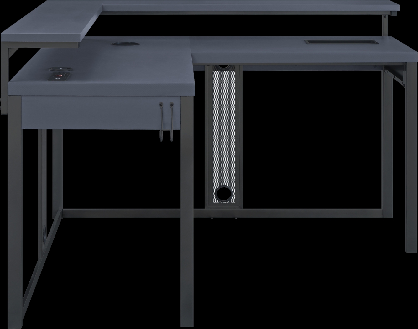 Cormack Gray L-Shaped Gaming Desk - Thumbnail - Image 5
