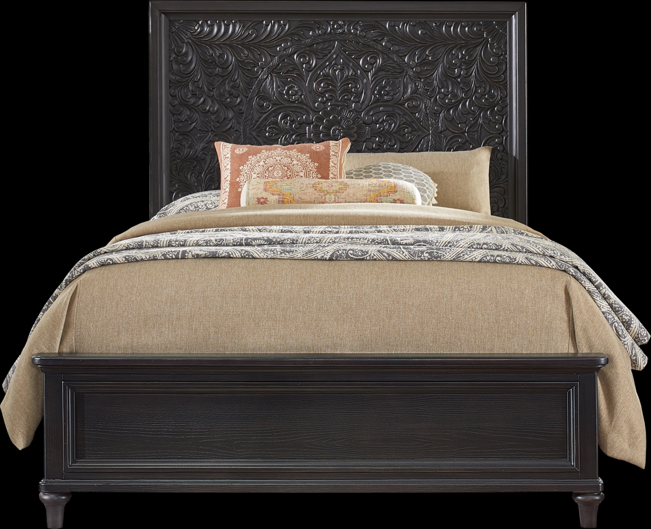 Cornelia Black 7 Pc Queen Panel Bedroom - Thumbnail - Image 2