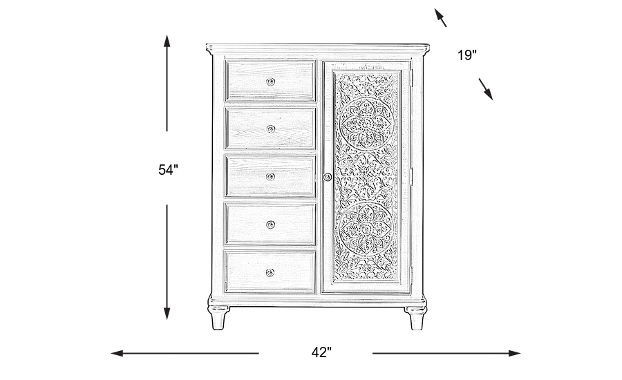 Dimension Image. Please refer to the Dimension Tab on this page for dimension details.