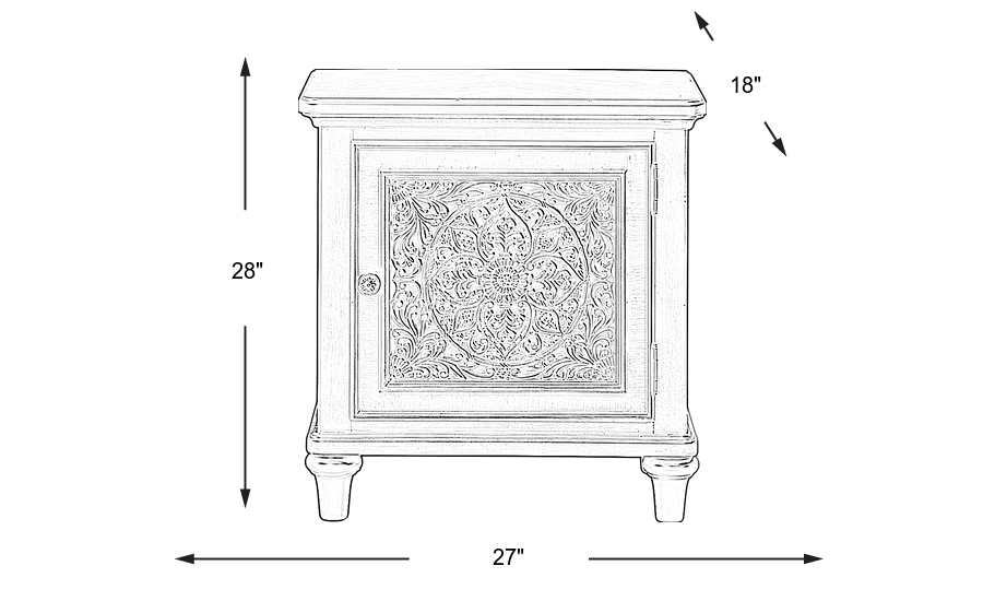 Dimension Image. Please refer to the Dimension Tab on this page for dimension details.
