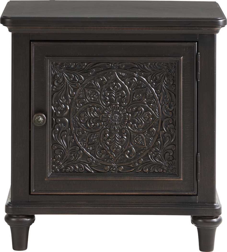 Cornelia Black Door Nightstand - Thumbnail - Image 1