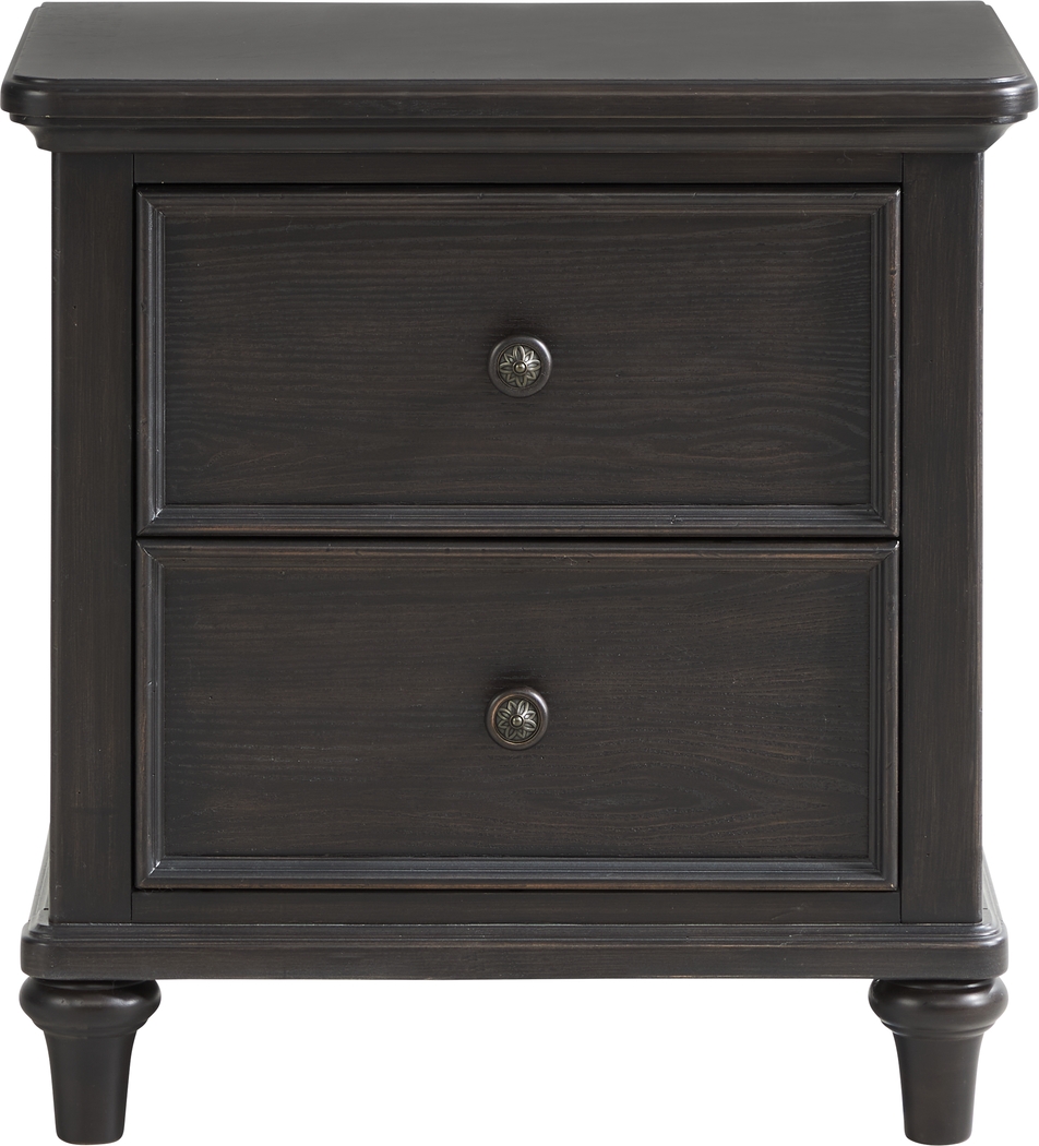 Cornelia Black Drawer Nightstand - Thumbnail - Image 1