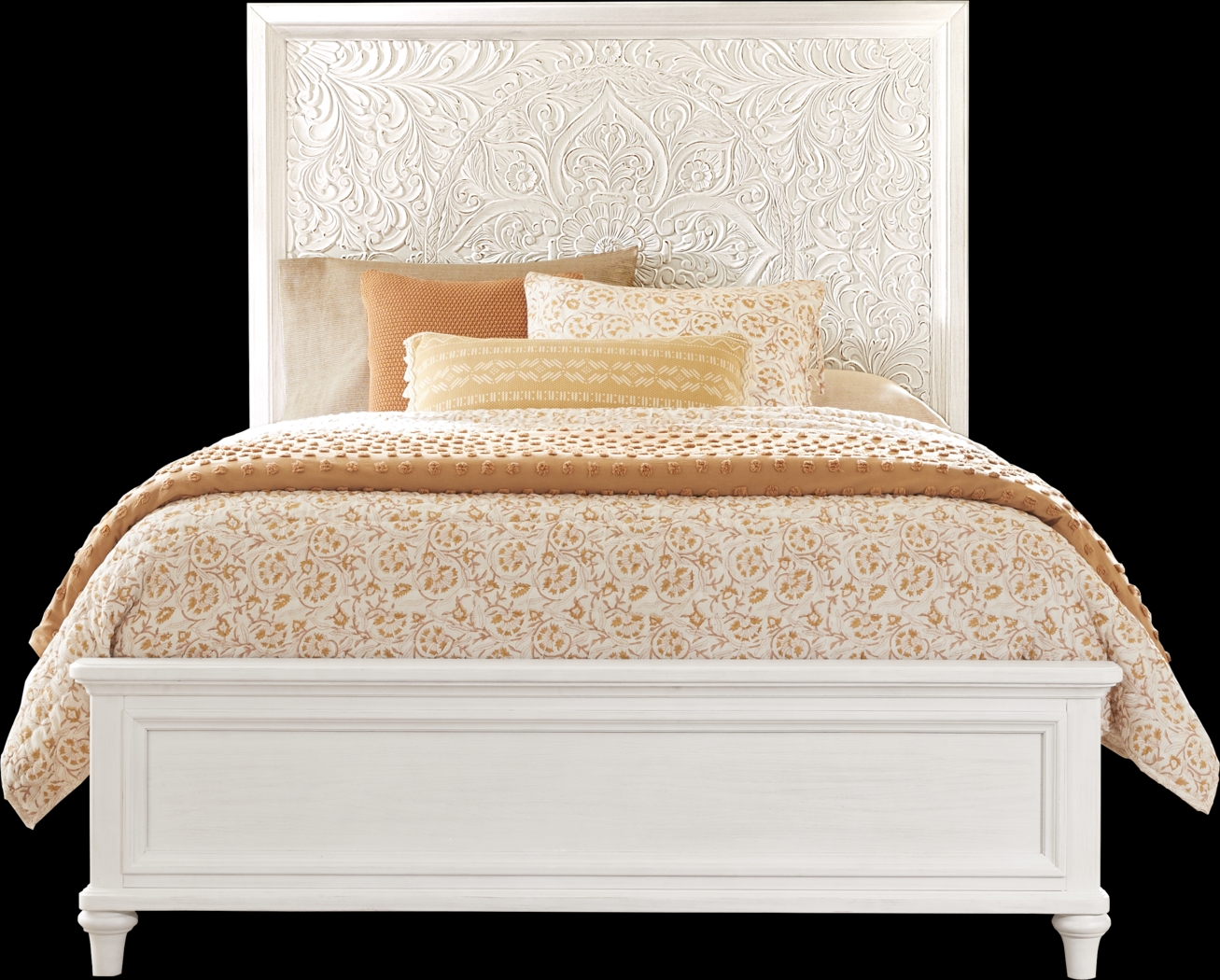 Cornelia White 3 Pc King Panel Bed - Thumbnail - Image 1