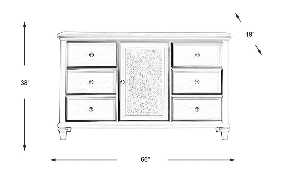 Dimension Image. Please refer to the Dimension Tab on this page for dimension details.