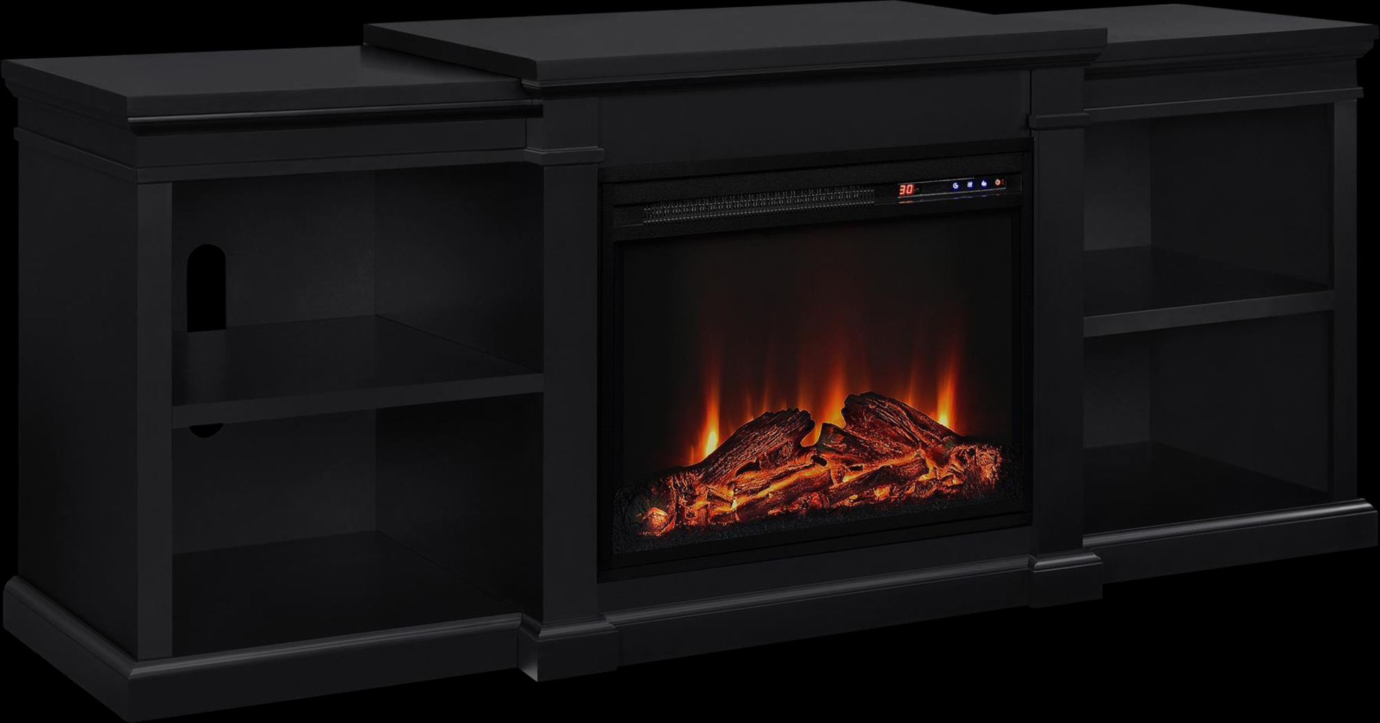 Coromell Black 65 in. Console with Electric Fireplace - Thumbnail - Image 3