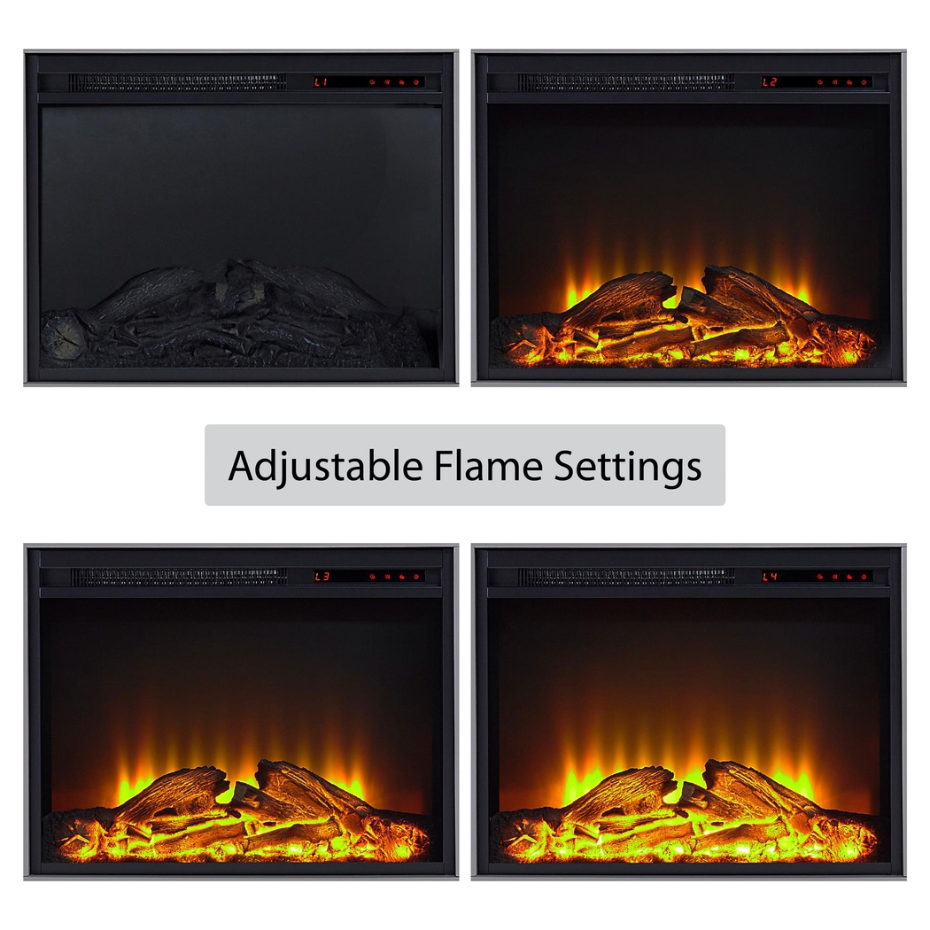 Coromell Black 65 in. Console with Electric Fireplace - Thumbnail - Image 6