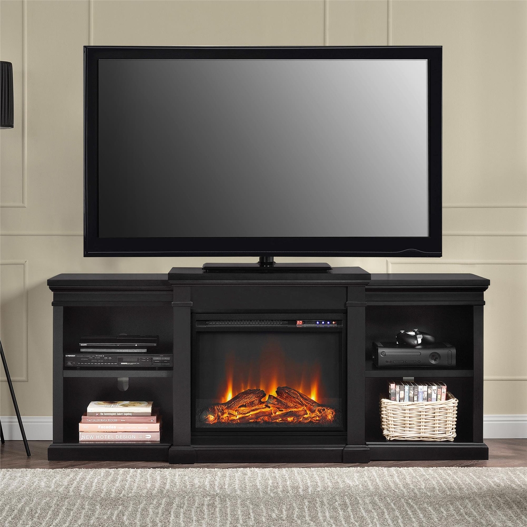 Coromell Black 65 in. Console with Electric Fireplace - Thumbnail - Image 7