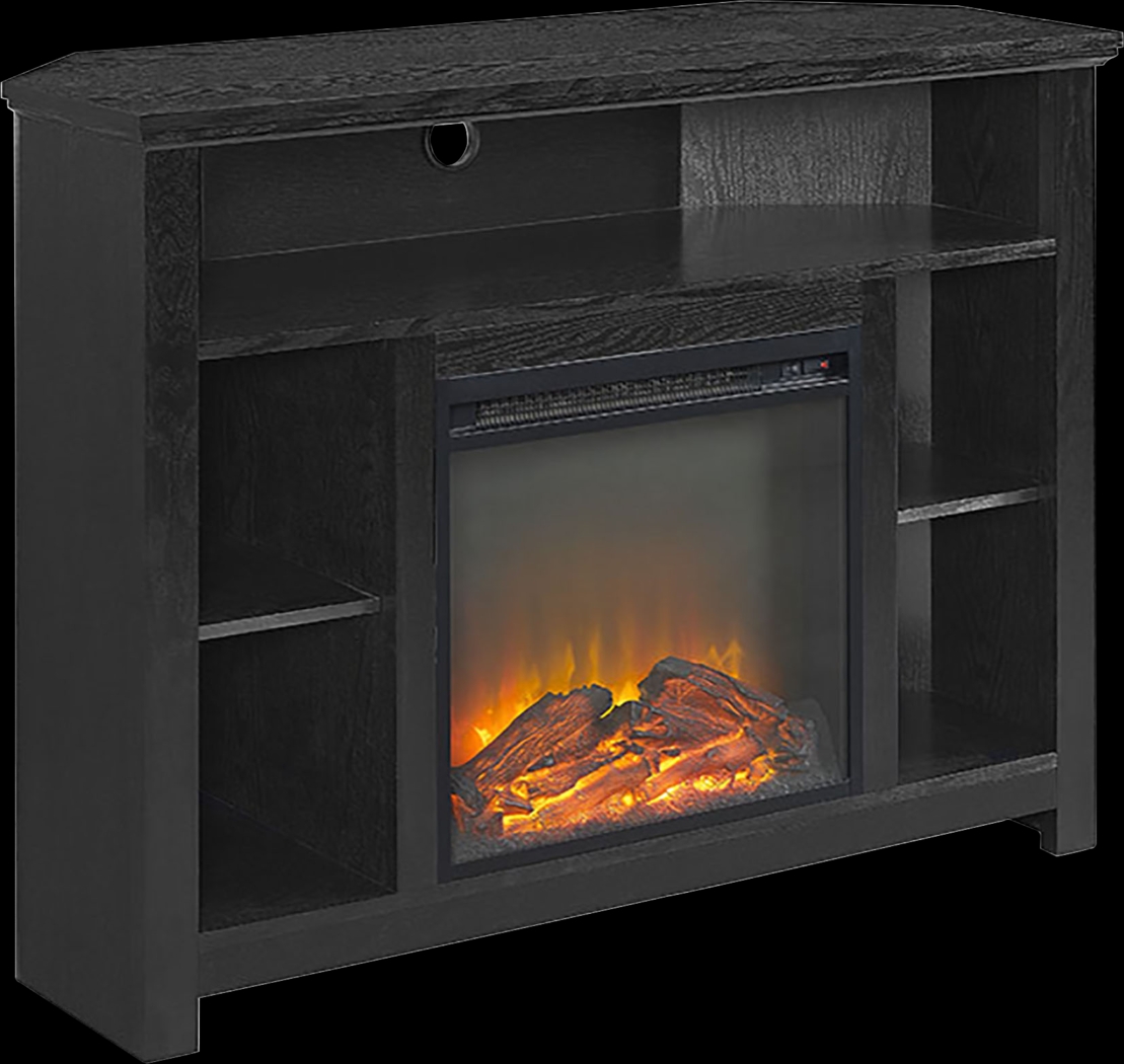 Corona Black 44 in. Console with Electric Fireplace - Thumbnail - Image 1