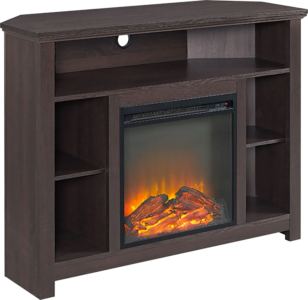 Corona Brown 44 in. Console with Electric Fireplace - Thumbnail - Image 2