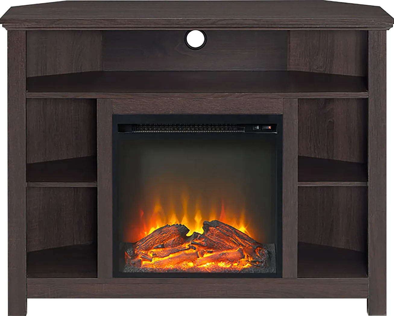 Corona Brown 44 in. Console with Electric Fireplace - Thumbnail - Image 1
