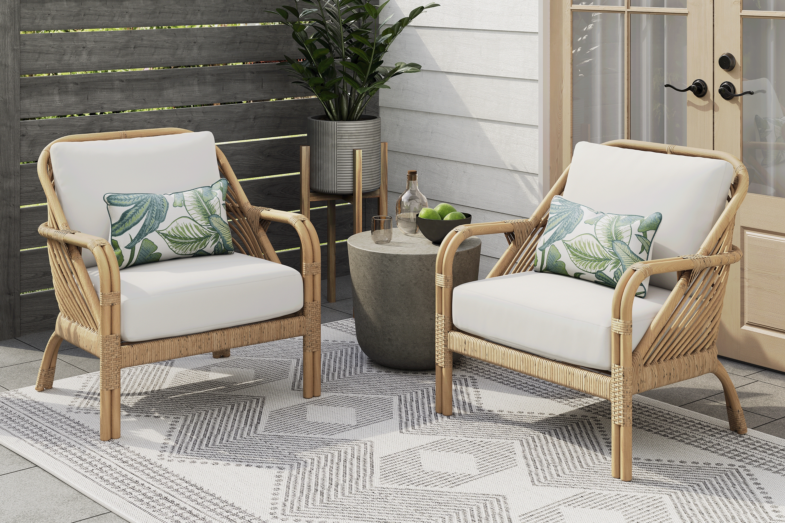 Coronado Sandstone Outdoor Club Chair with Vapor Cushions, Set of 2 - Thumbnail - Image 1