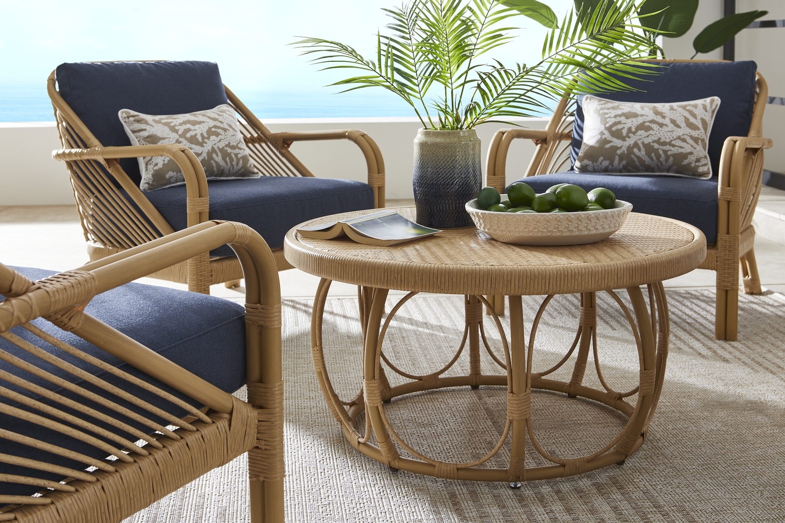 Coronado Sandstone Round Outdoor Cocktail Table - Thumbnail - Image 3