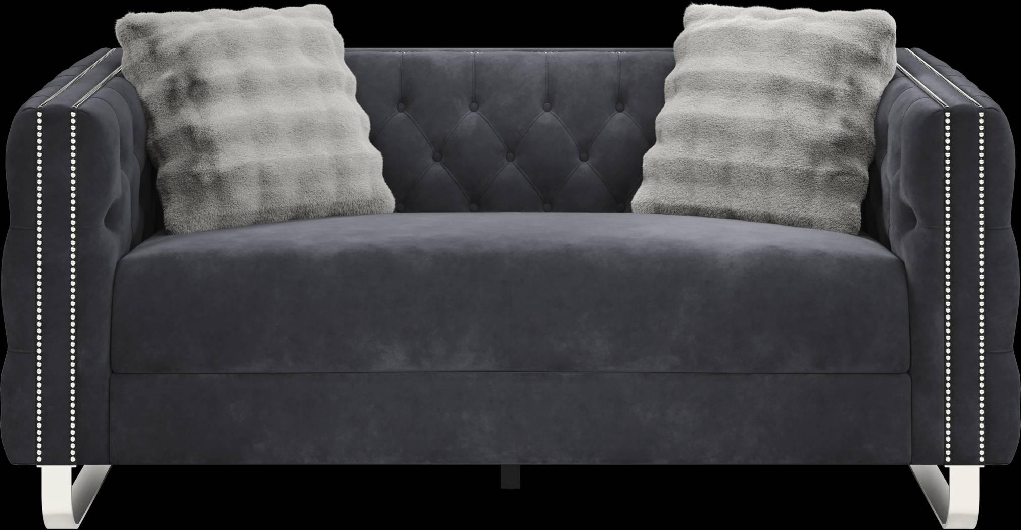 Corrella Black Loveseat - Thumbnail - Image 1