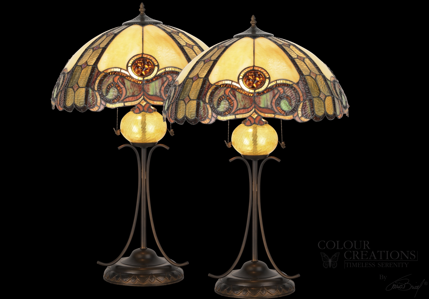 Corringham Tiffany Style Lamps Set of 2 - Thumbnail - Image 1