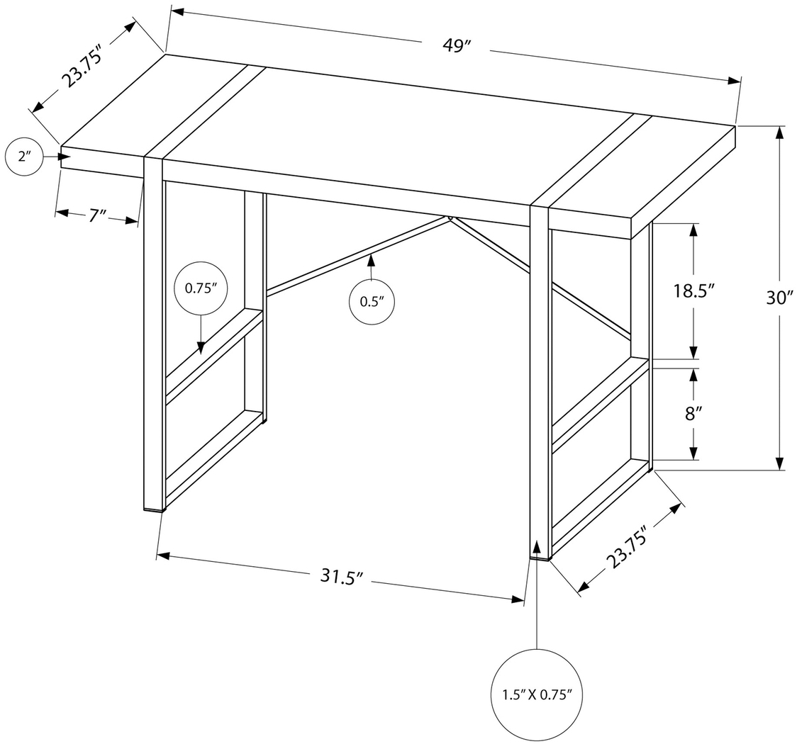 Corryville Black Desk - Thumbnail - Image 3