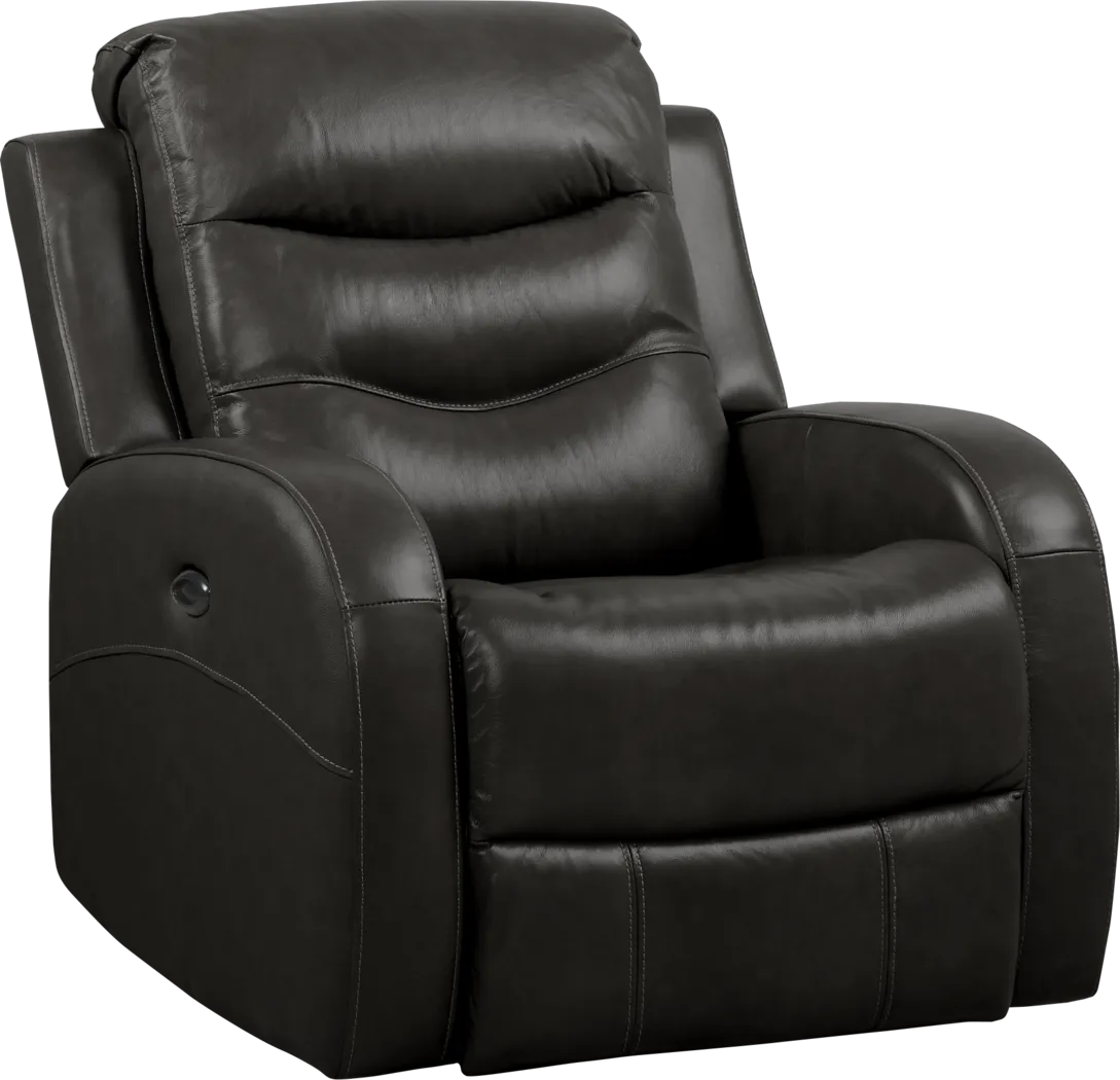 Corseca Black Leather Power Recliner - Thumbnail - Image 1