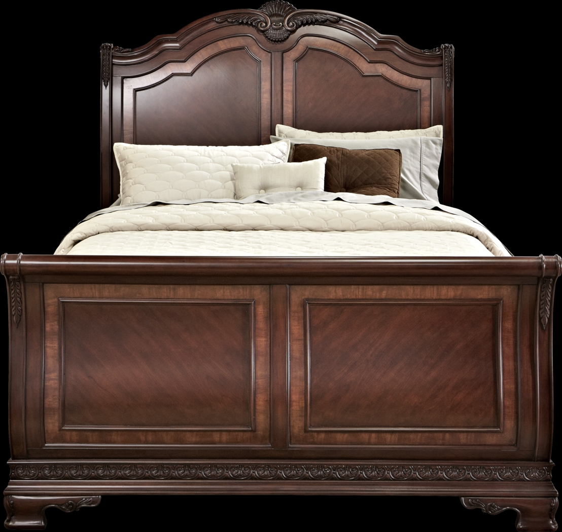 Cortinella Brown Cherry 5 Pc Queen Sleigh Bedroom - Thumbnail - Image 2