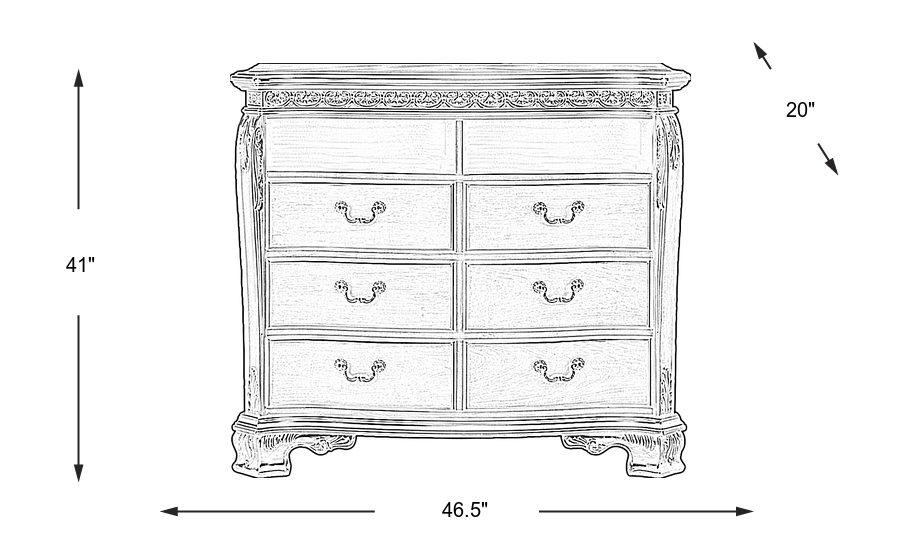 Dimension Image. Please refer to the Dimension Tab on this page for dimension details.