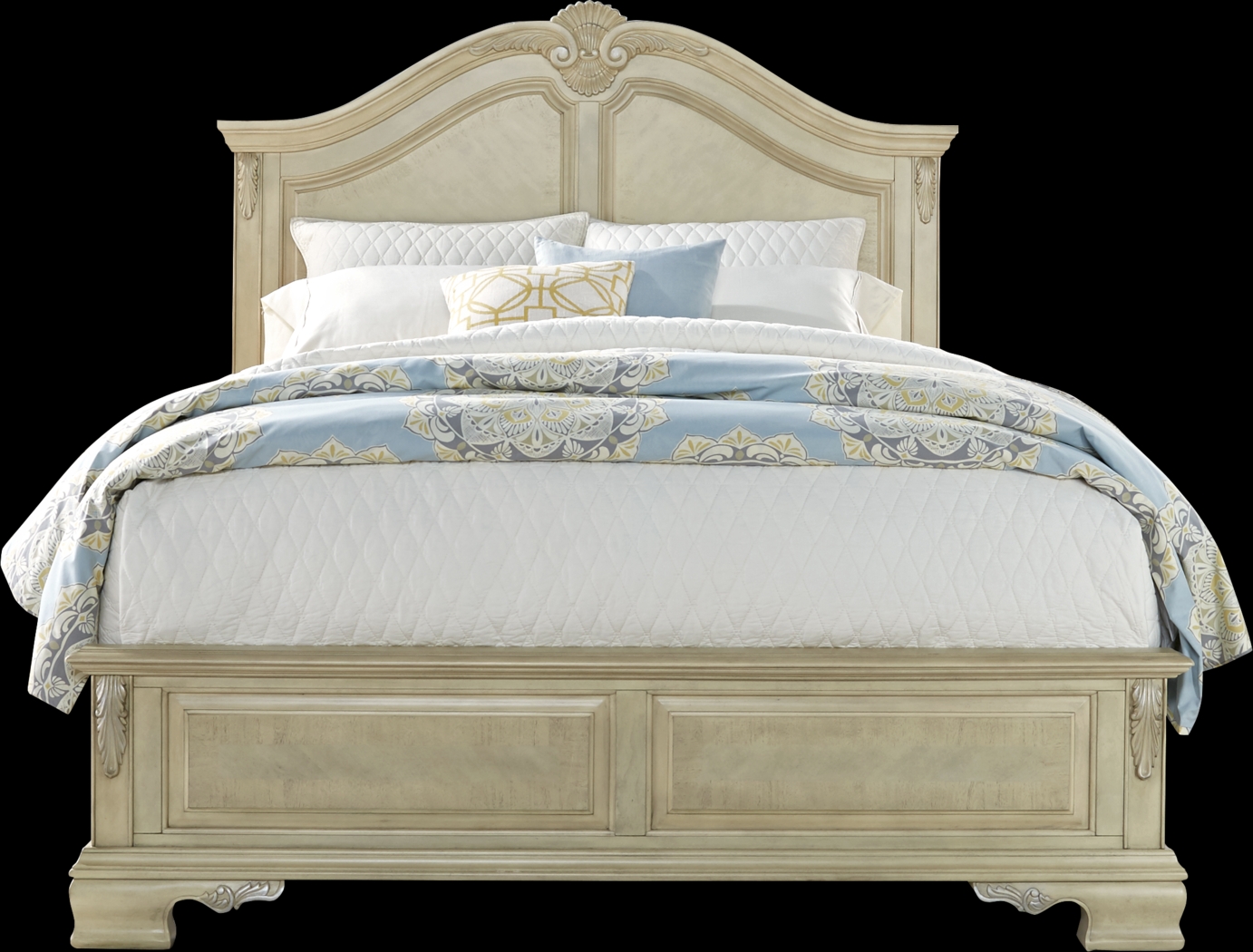 Cortinella Cream 7 Pc King Panel Bedroom - Thumbnail - Image 3