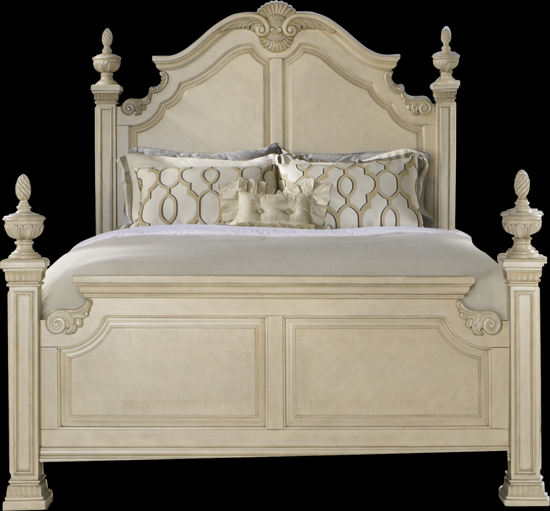 Cortinella Cream 7 Pc King Poster Bedroom - Thumbnail - Image 3