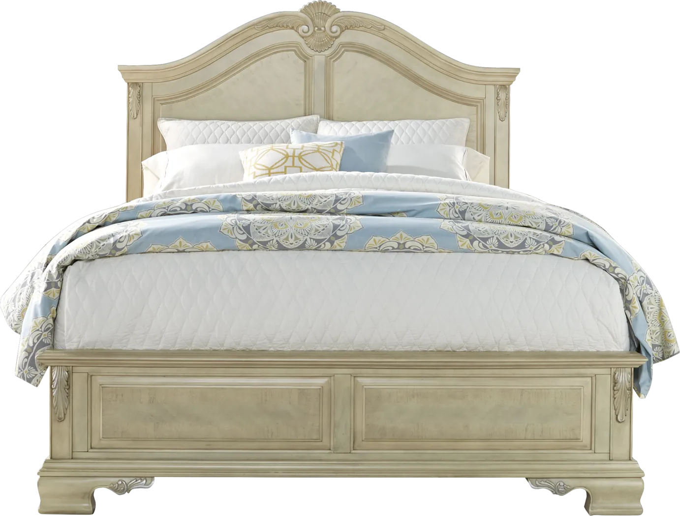 Cortinella Cream 5 Pc Queen Panel Bedroom - Thumbnail - Image 3