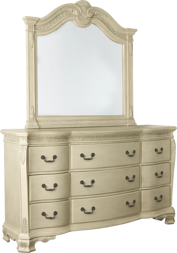 Cortinella Cream Dresser & Mirror Set - Thumbnail - Image 2