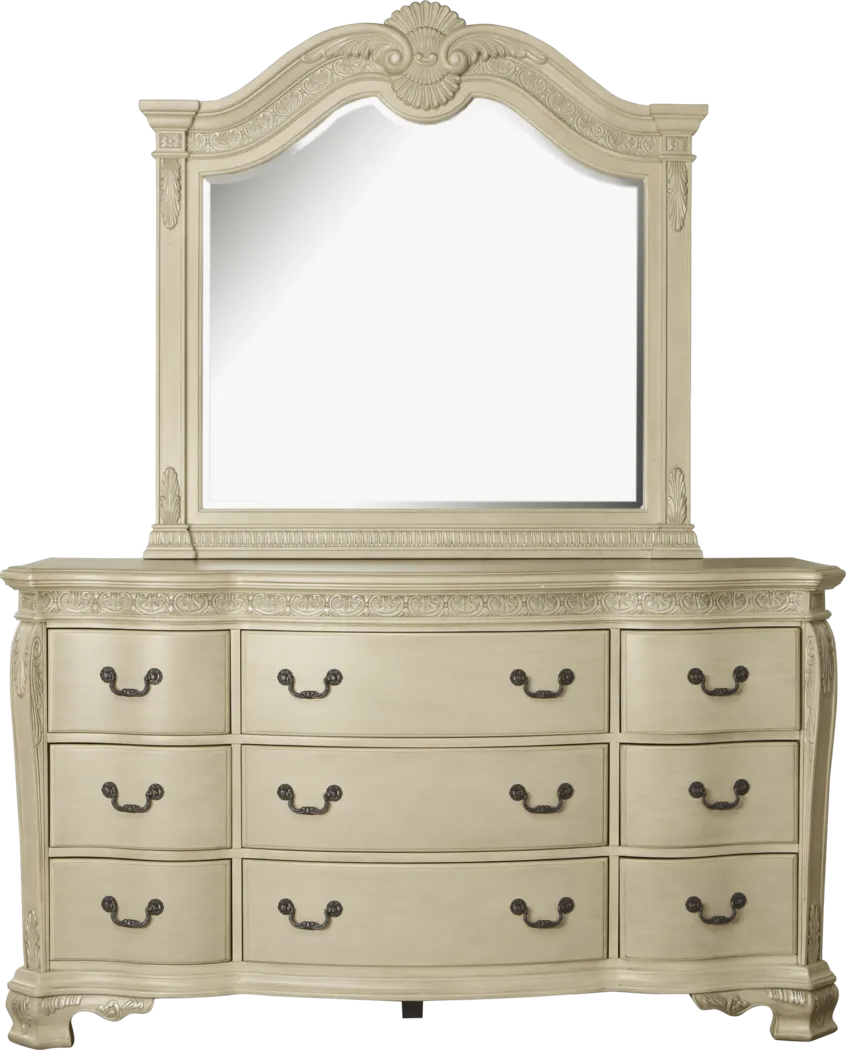 Cortinella Cream Dresser & Mirror Set - Thumbnail - Image 1