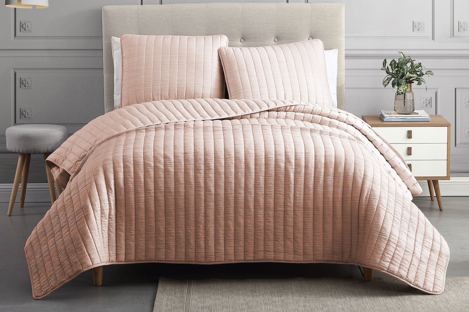 Corvair Blush 3 Pc King Coverlet Set - Thumbnail - Image 1