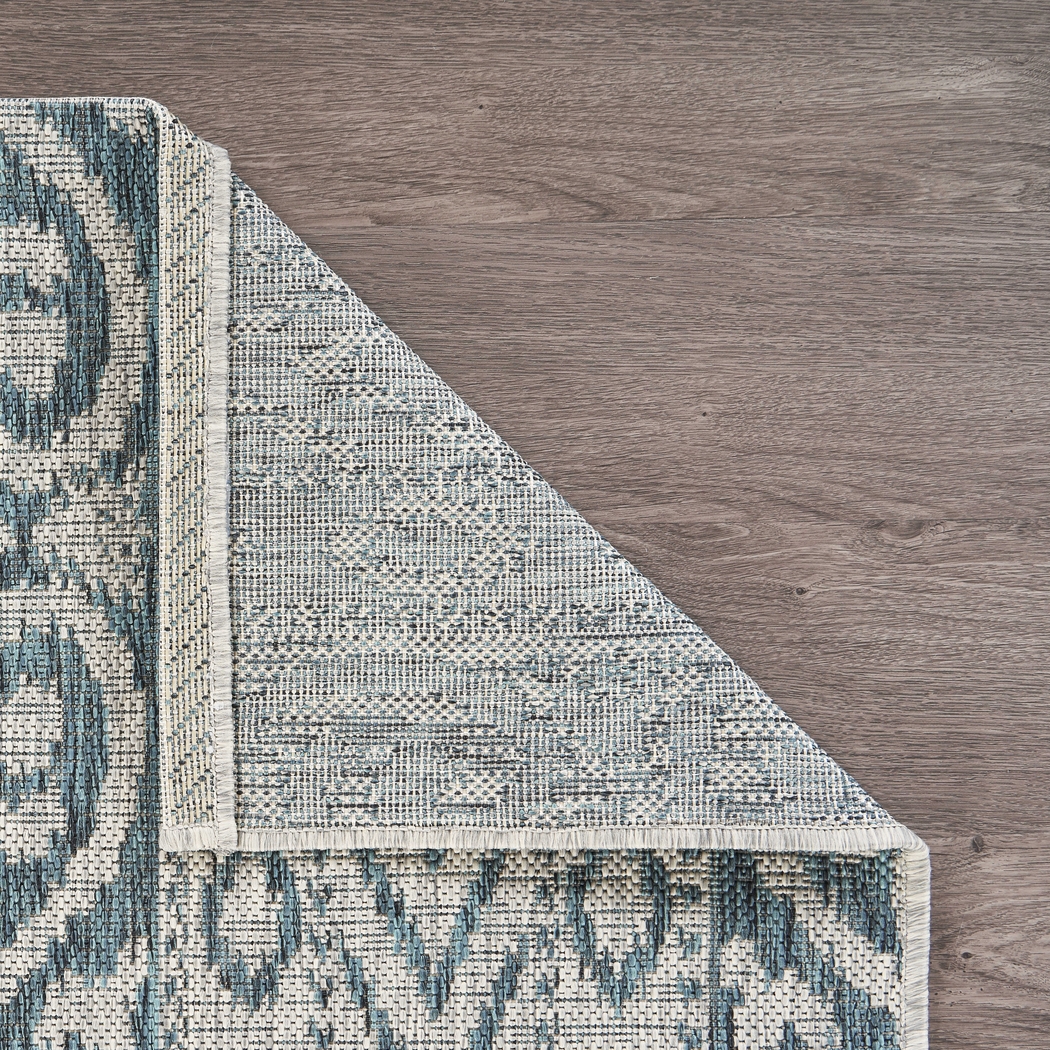 Cosevain Blue/Gray 5' x 8' Indoor/Outdoor Rug - Thumbnail - Image 4