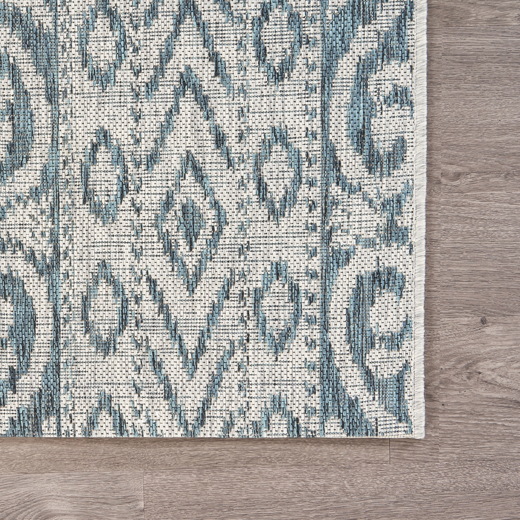 Cosevain Blue/Gray 5' x 8' Indoor/Outdoor Rug - Thumbnail - Image 5
