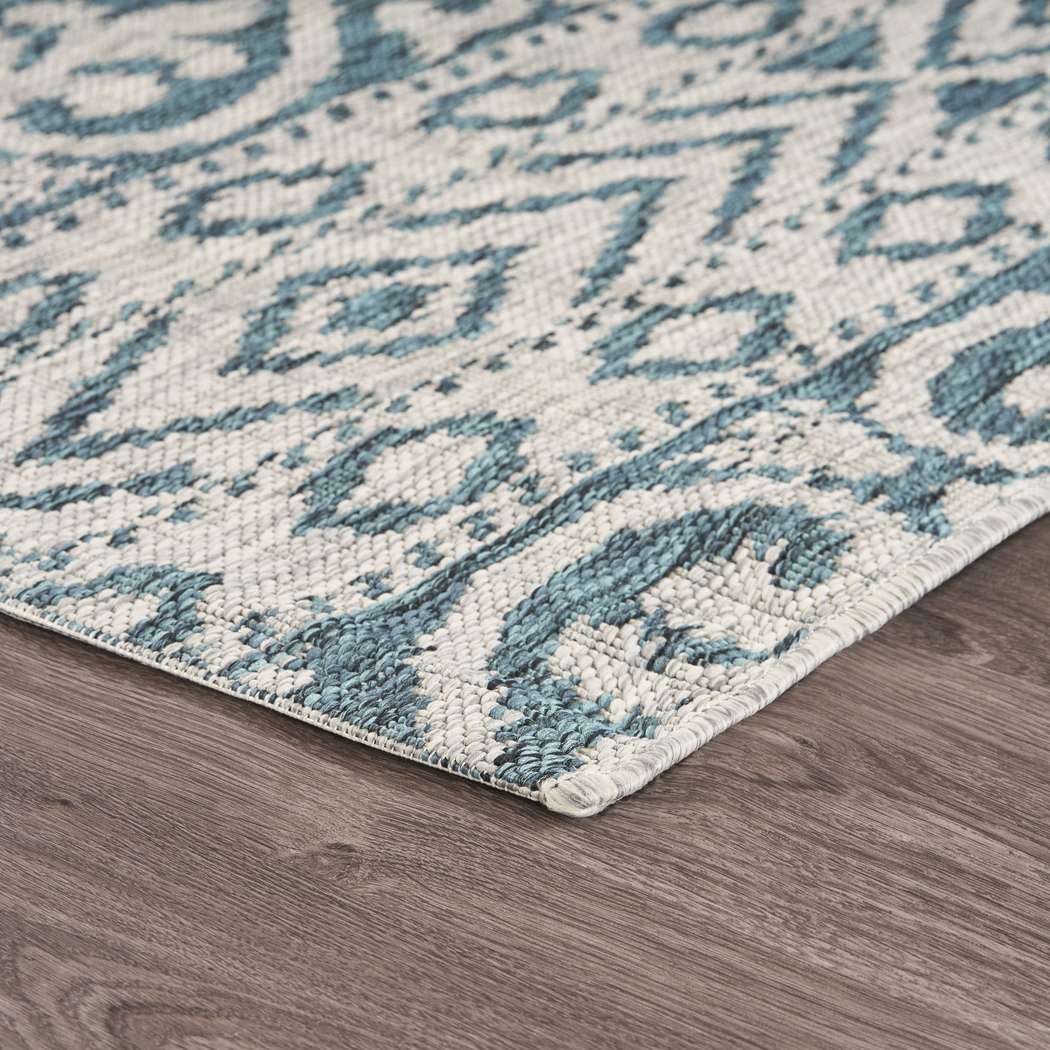 Cosevain Blue/Gray 5' x 8' Indoor/Outdoor Rug - Thumbnail - Image 6
