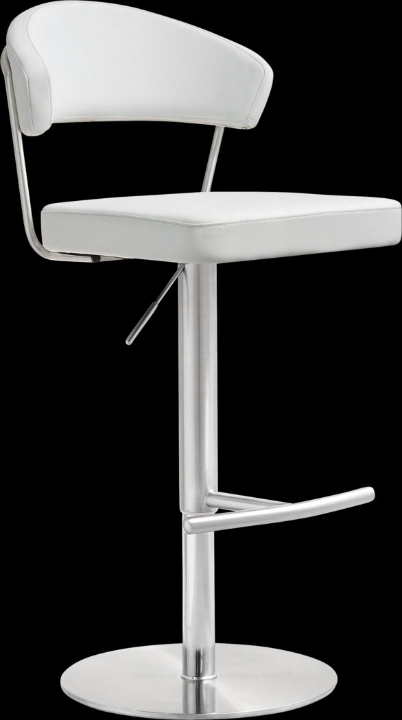 Cosmo White Adjustable Swivel Barstool - Thumbnail - Image 1