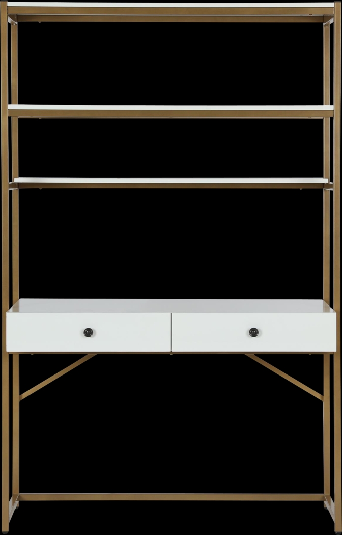 CosmoLiving Billie Metal Desk Etagere White and Gold - Thumbnail - Image 3