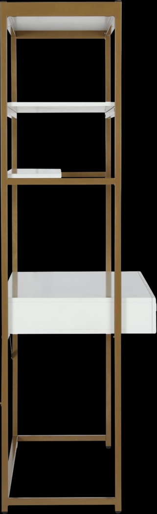 CosmoLiving Billie Metal Desk Etagere White and Gold - Thumbnail - Image 4