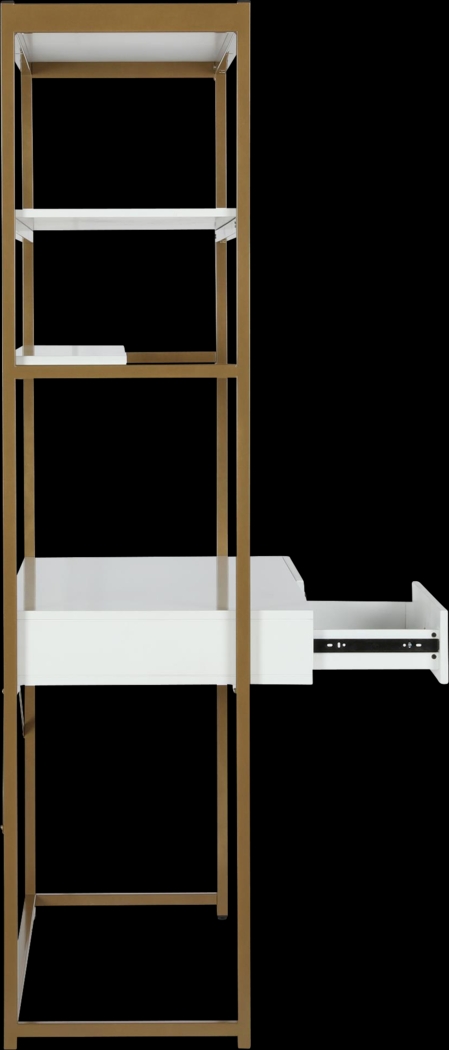 CosmoLiving Billie Metal Desk Etagere White and Gold - Thumbnail - Image 5