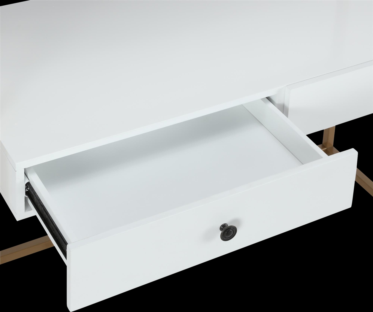 CosmoLiving Billie Metal Desk Etagere White and Gold - Thumbnail - Image 6