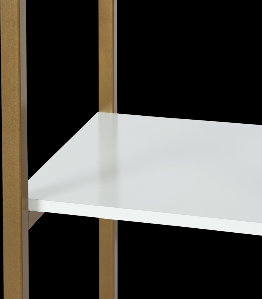 CosmoLiving Billie Metal Desk Etagere White and Gold - Thumbnail - Image 7