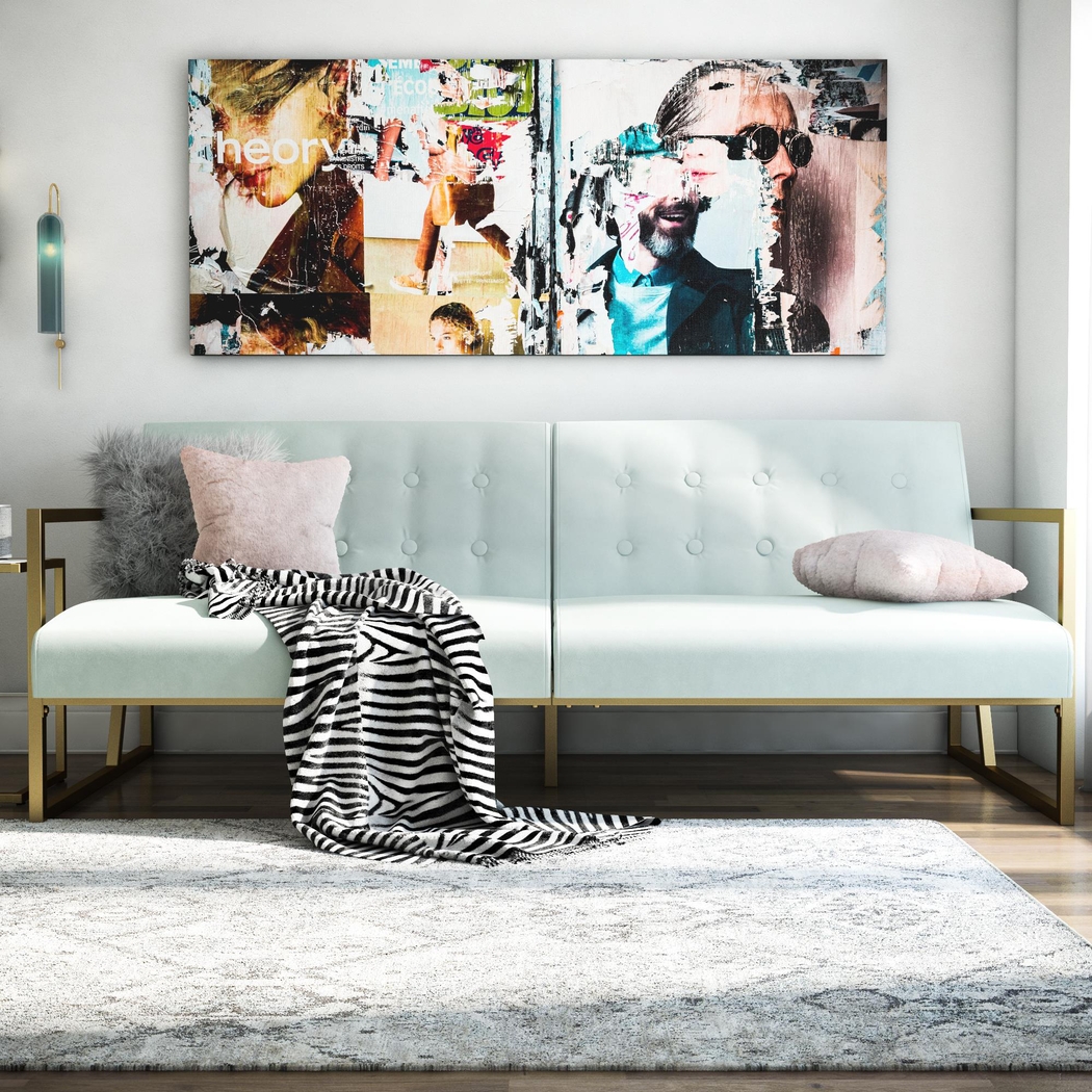 CosmoLiving Lexington Park Modern Teal Daybed - Thumbnail - Image 2