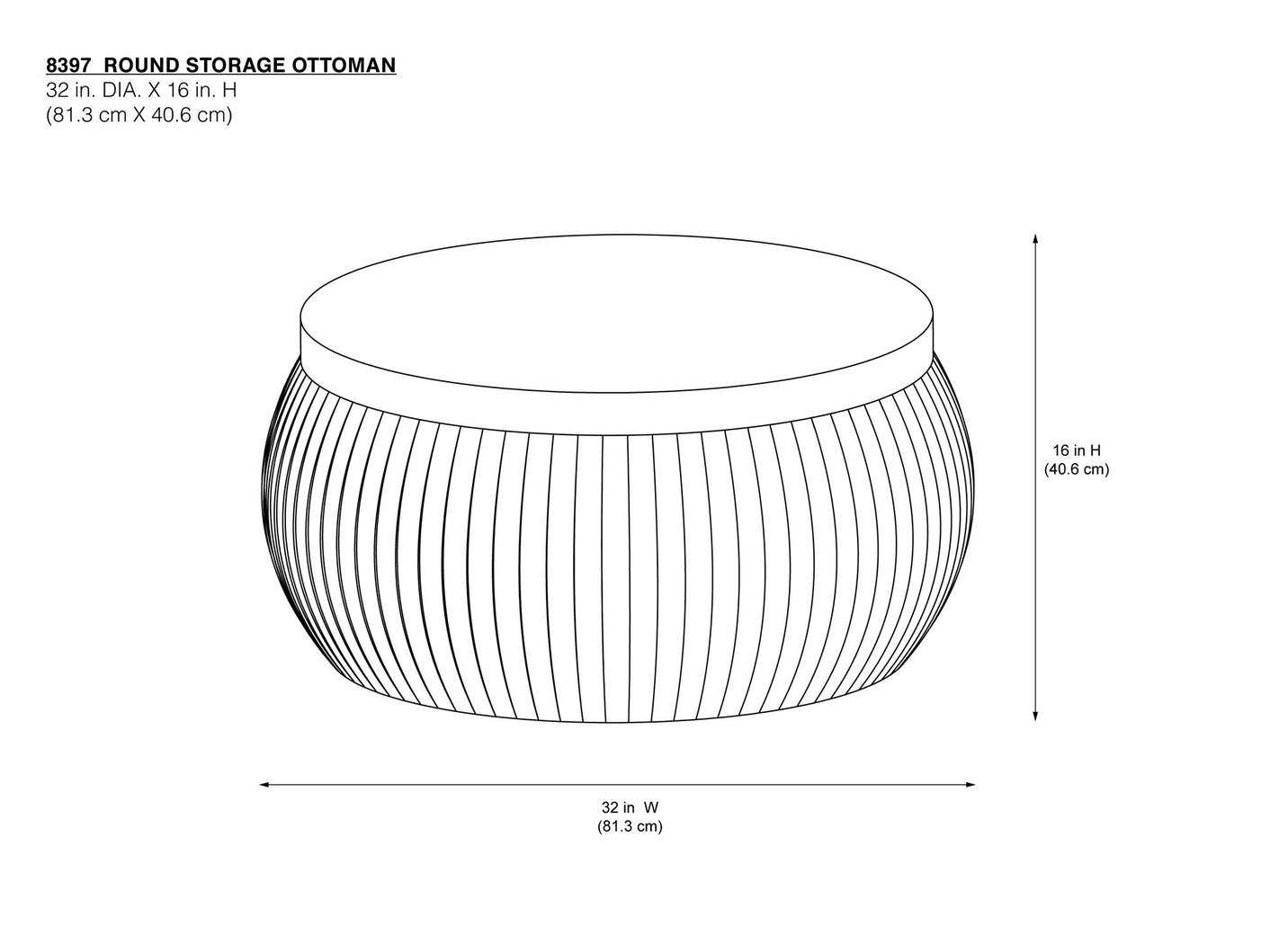 CosmoLiving Pleated Sapphire Round Velvet Storage Ottoman Cream - Thumbnail - Image 9