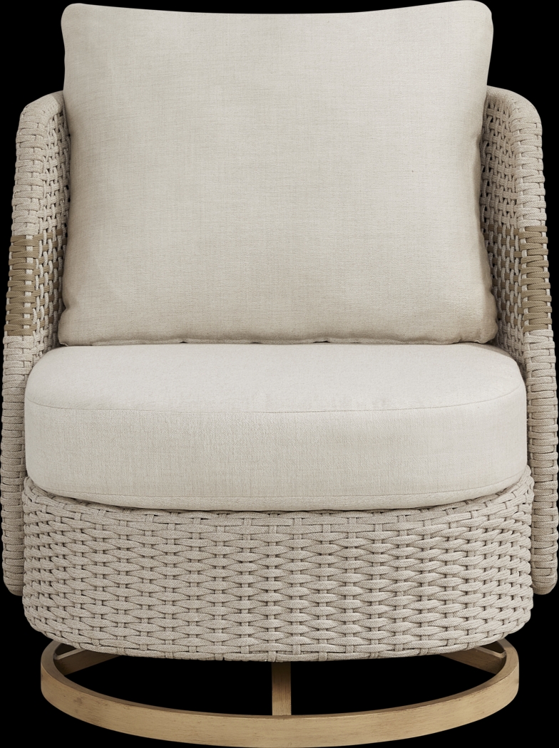 Costa Mesa Natural Outdoor Swivel Rocker Chair - Thumbnail - Image 3