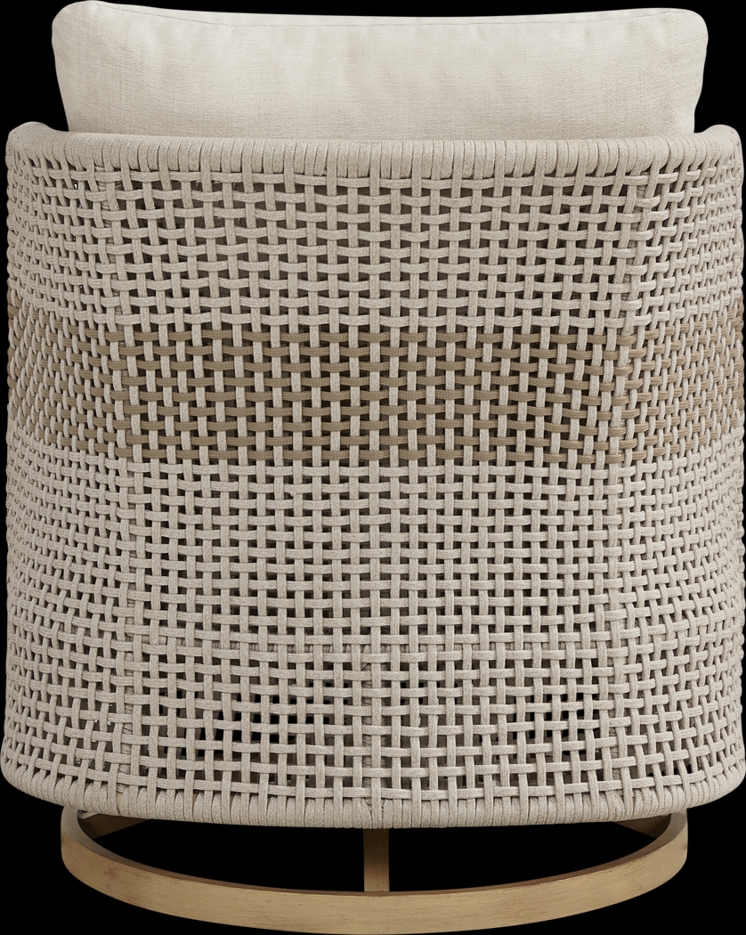 Costa Mesa Natural Outdoor Swivel Rocker Chair - Thumbnail - Image 4