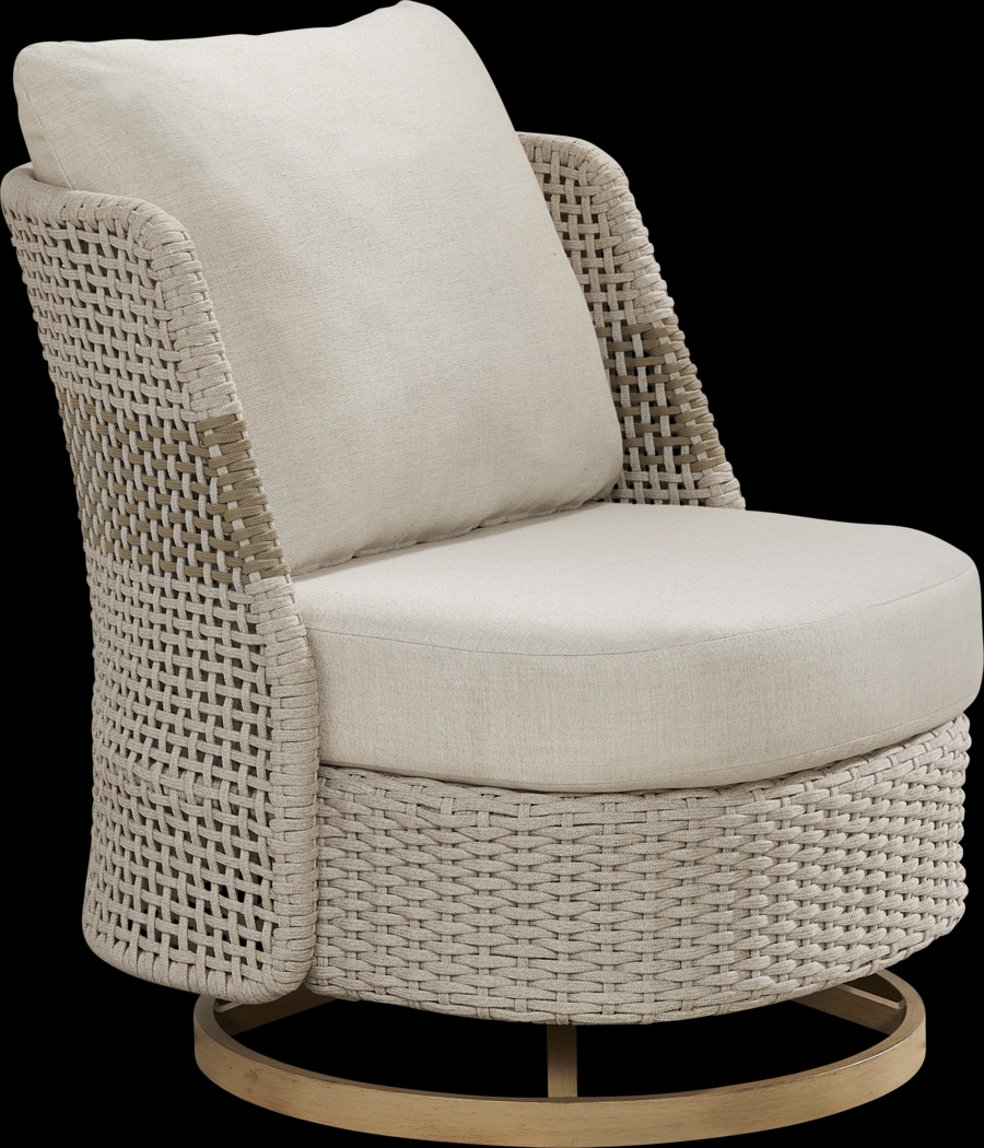 Costa Mesa Natural Outdoor Swivel Rocker Chair - Thumbnail - Image 1