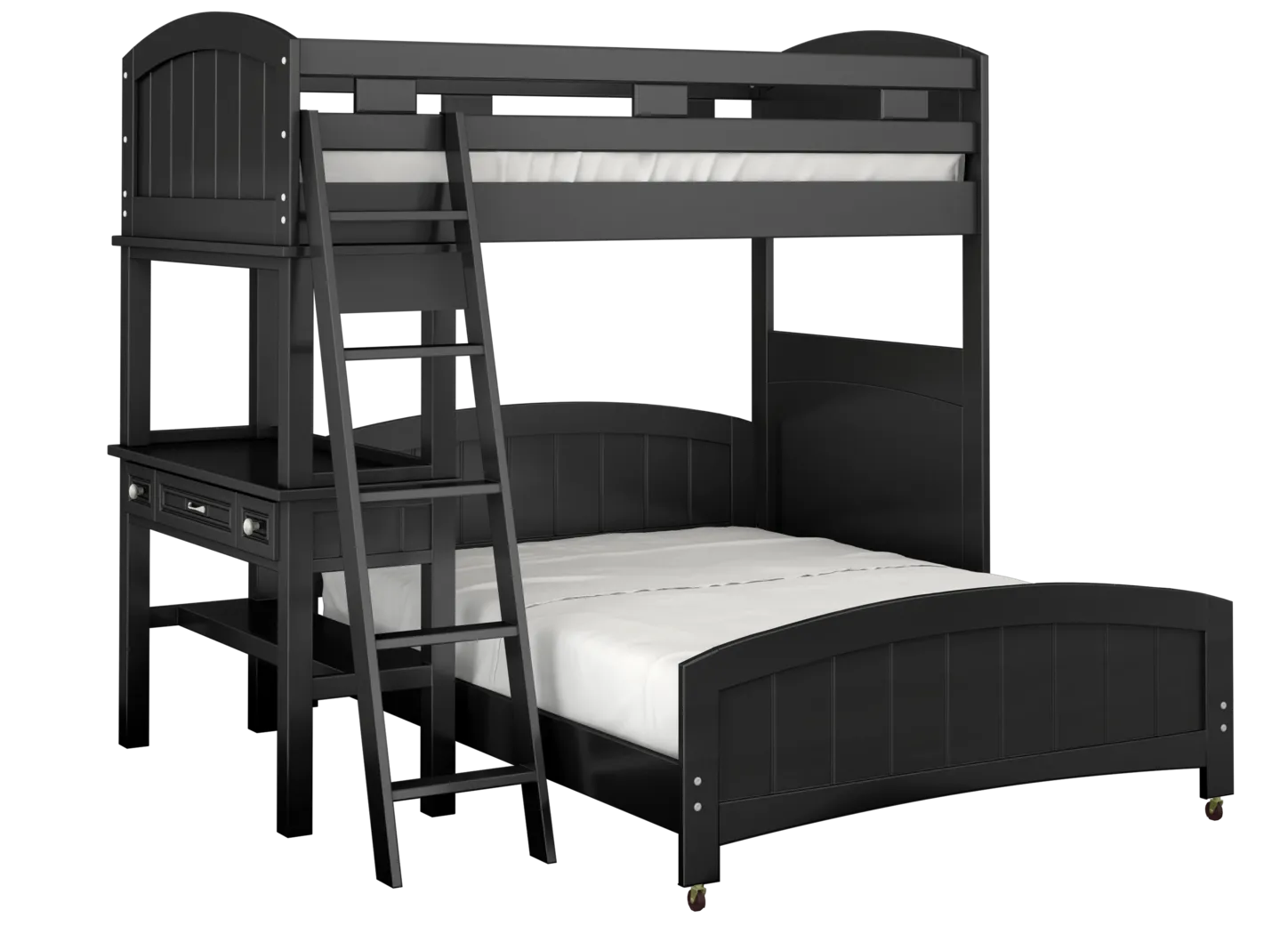 Kids Cottage Colors Black Twin/Full Loft Bed with Desk - Thumbnail - Image 1