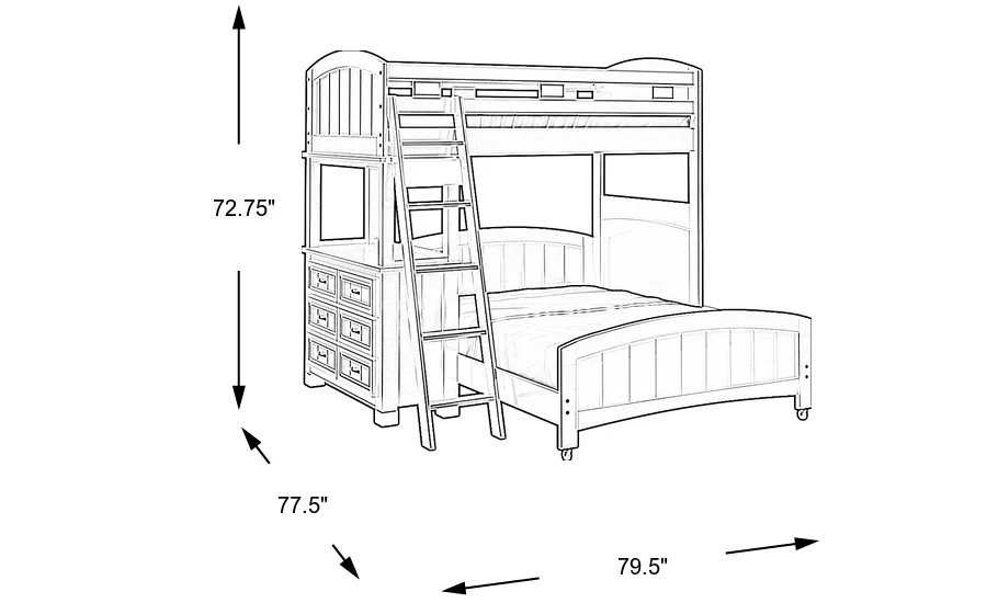 Dimension Image. Please refer to the Dimension Tab on this page for dimension details.