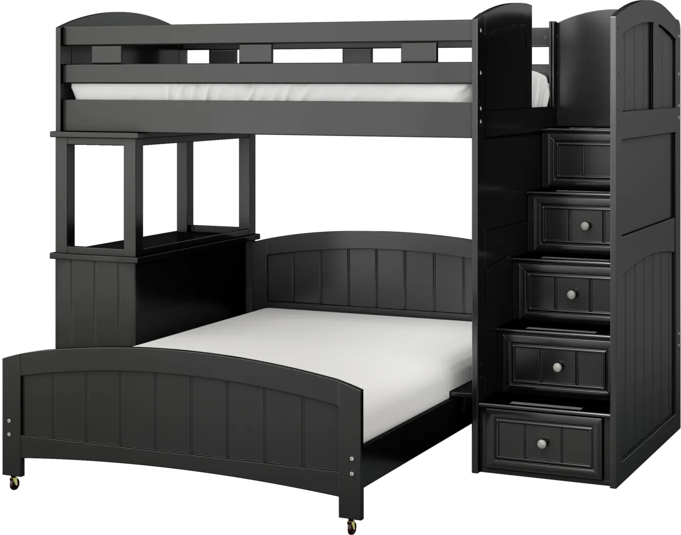 Kids Cottage Colors Black Twin/Full Step Loft with Dresser - Thumbnail - Image 1