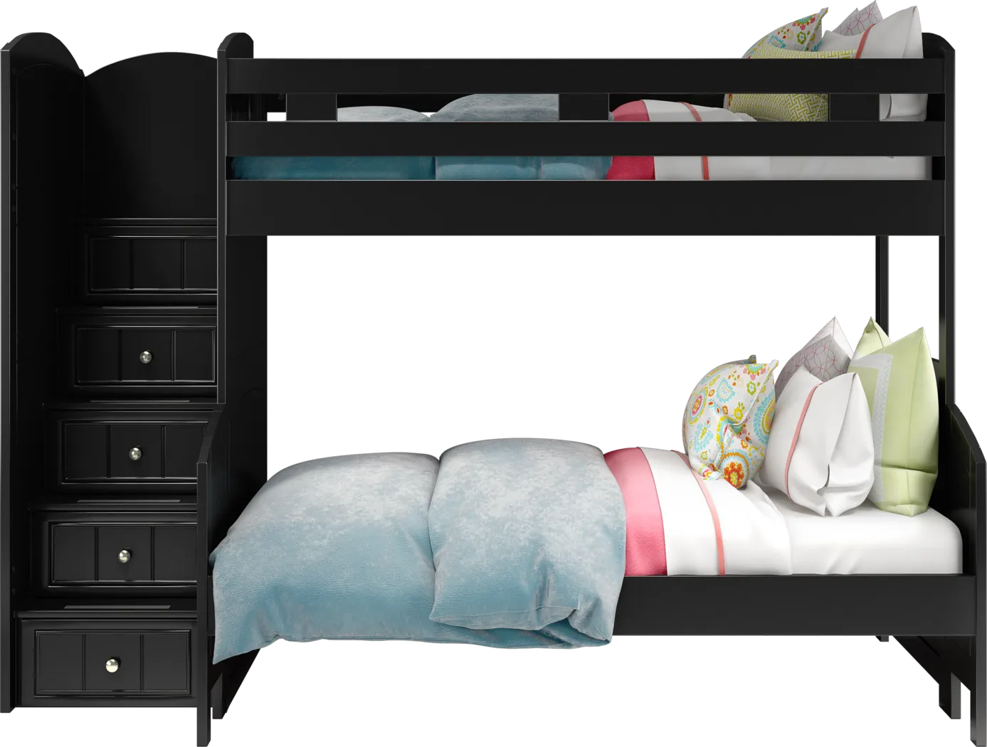 Kids Cottage Colors Black Twin/Full Step Bunk - Thumbnail - Image 3